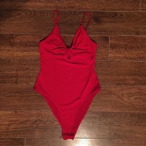 Bright red H&M bodysuit